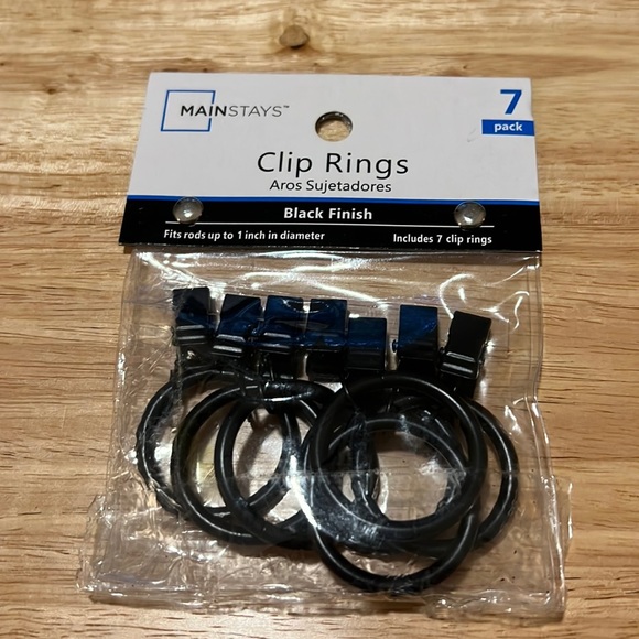Mainstays black finish clip rings. New in package. - Picture 1 of 3